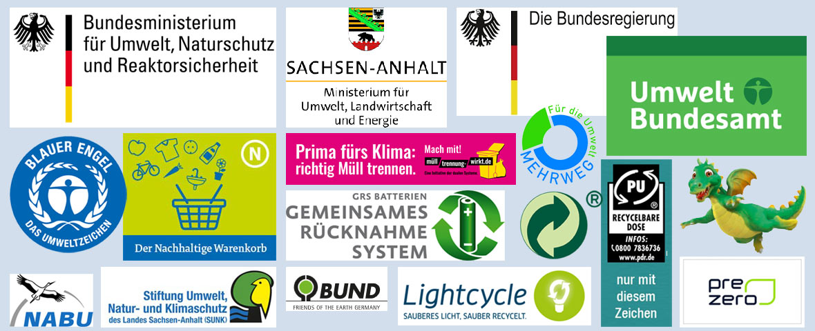 Grafik: Logos und Firmenzeichen diverser Institutionen der Abfallwirtschaft