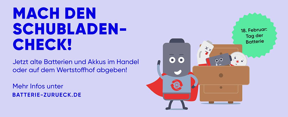 Collage: GRS-Banner zum Tag der Batterie