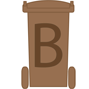 Grafik - eine braune Biotonne - das Symbol für die Bioabfallsammlung über die Bio-Tonne