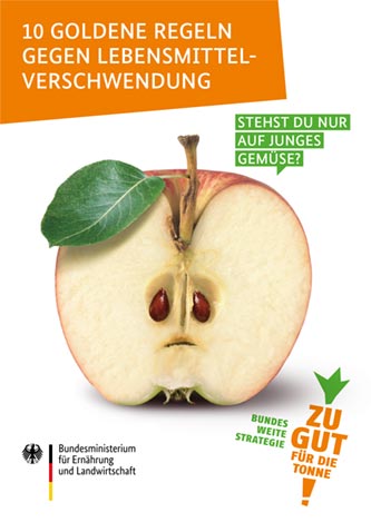 Titelseite der 10 goldenen Regeln gegen Lebensmittelverschwendung